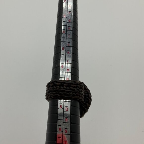 VTG New Old Stock Handmade Ring Sz 7.5 Crochet Natural Shell Coastal Boho - Picture 3 of 8